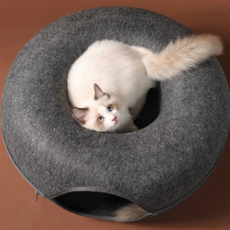 Donut Cat Bed Tunnel Interactive