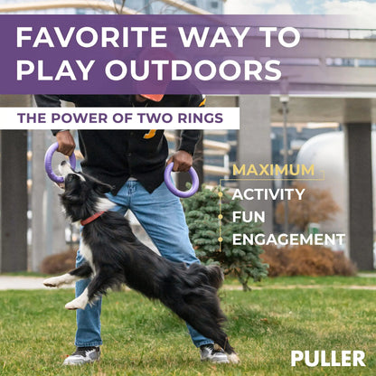 Puller Outdoor Dog Ring Toys Dog Fetch Toy for Medium Dogs MIDI Size 2 Rings