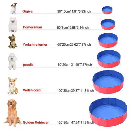 Foldable Dog Pool Pet Bathtub Summer Cooling Bathing Pool