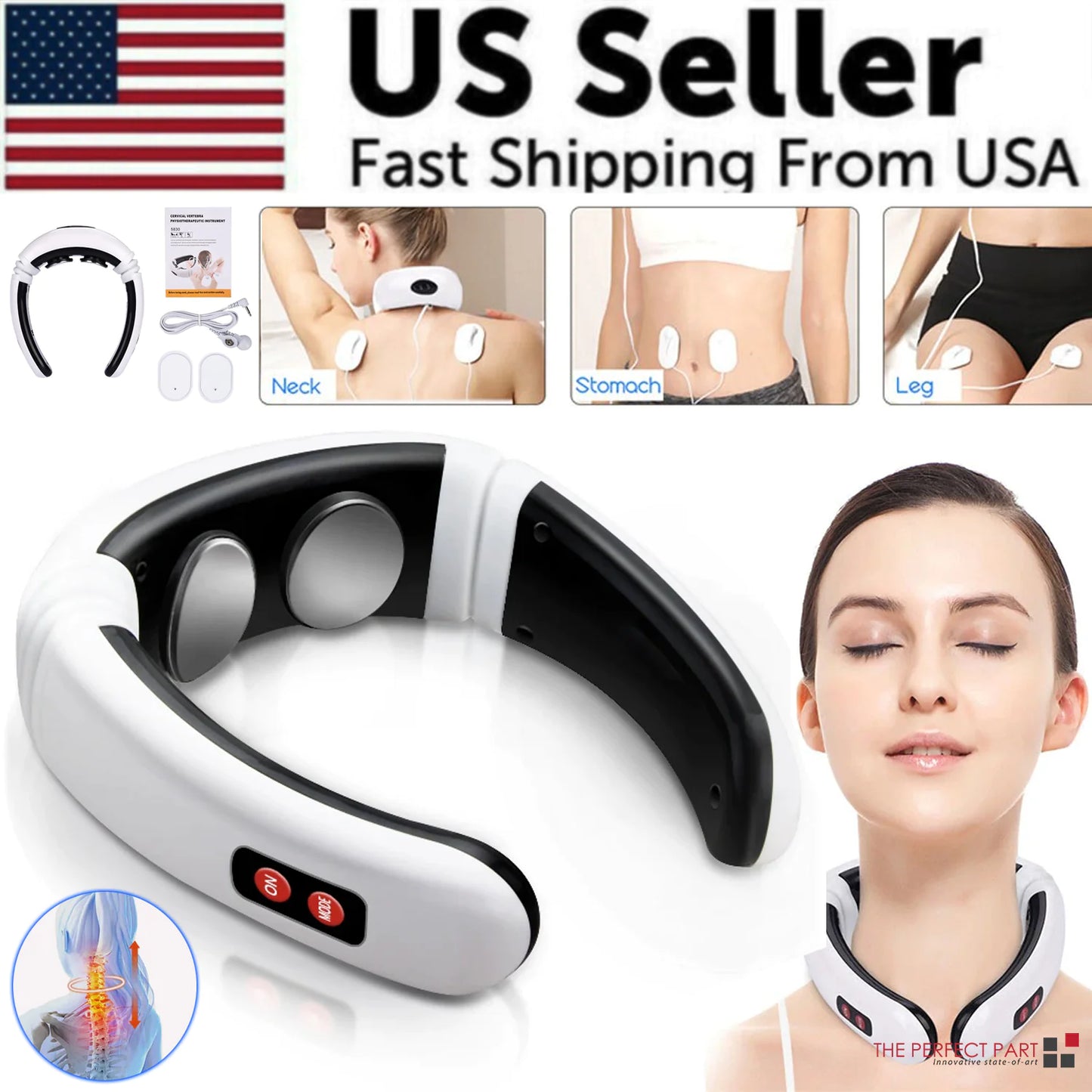 Electric Cervical Pulse Neck Massager Muscle Relax Massage Magnetic Therapy