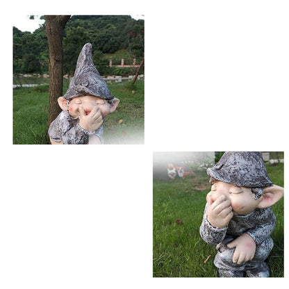 Pooping Naughty Gnome Miniature Statue Funny Resin Dwarf Home Garden Ornament