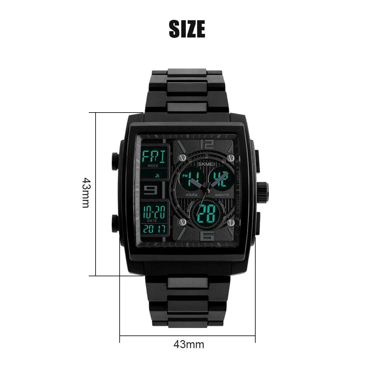 Chronograph Men's Digital Army Military Sport Quartz Analog Waterproof Watch