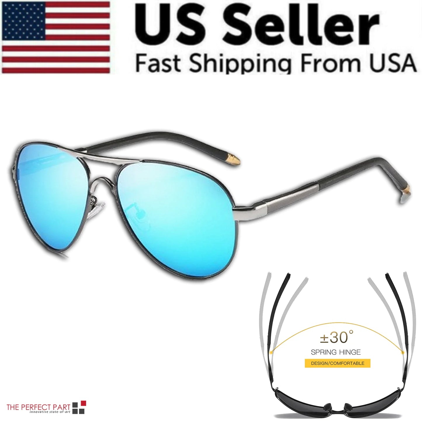 Mens Polarized Pilot Sunglasses Outdoor Driving UV 400 Sun Glasses Sport Eyewear