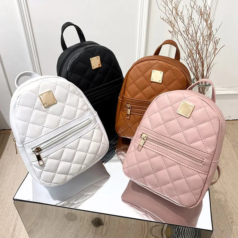 Mini Backpack For Women PU Leather Multifunction Crossbody Bag