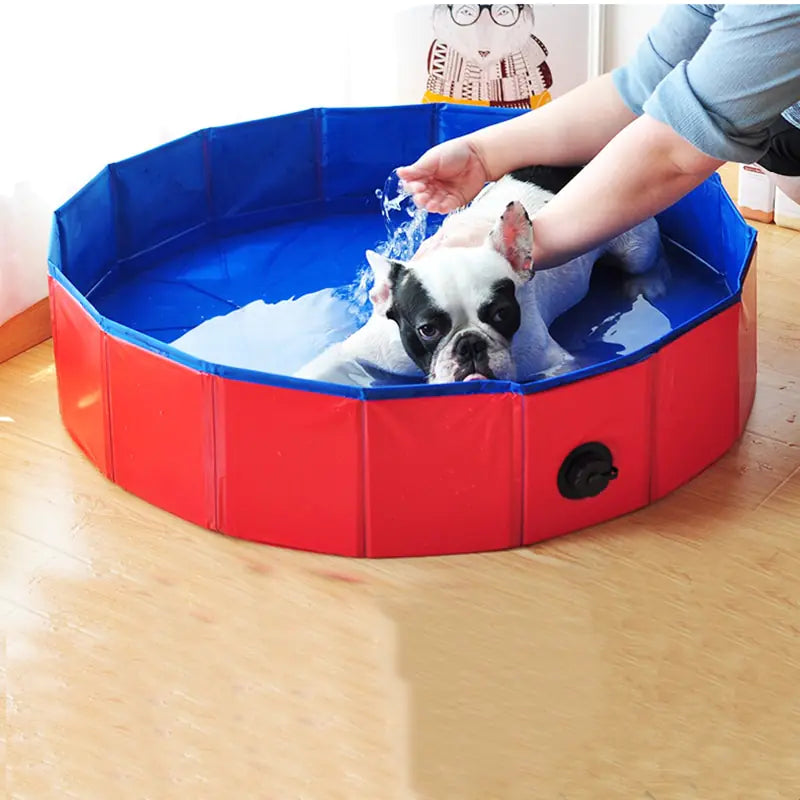 Foldable Dog Pool Pet Bathtub Summer Cooling Bathing Pool