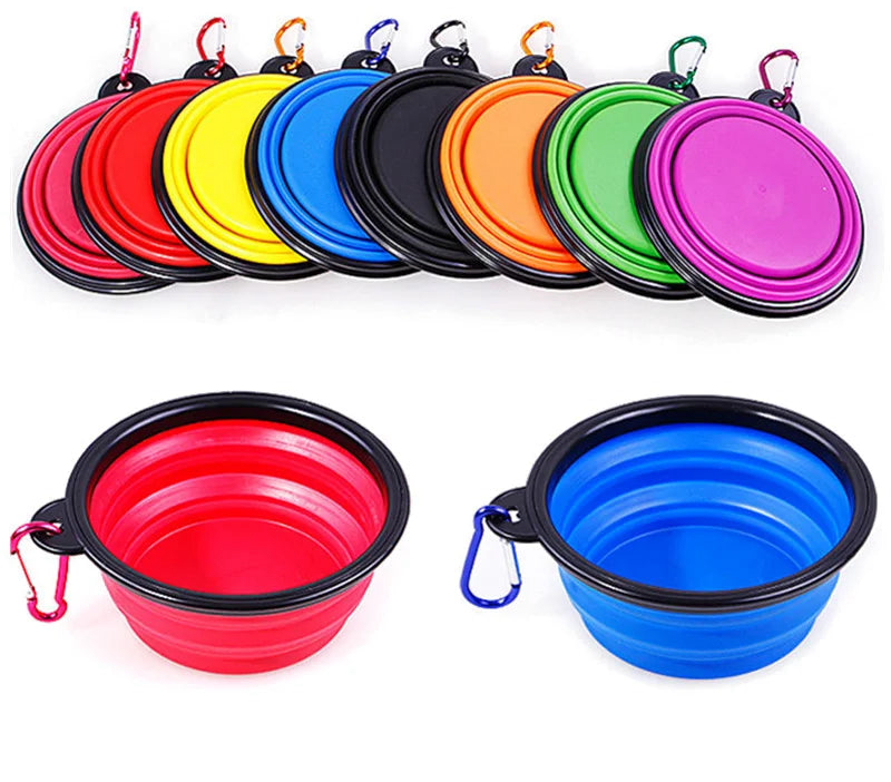 Portable Collapsible Dog Bowl – 350ml Silicone Travel Feeder