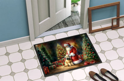 Wheaten Terrier and Santa Claus Doormat