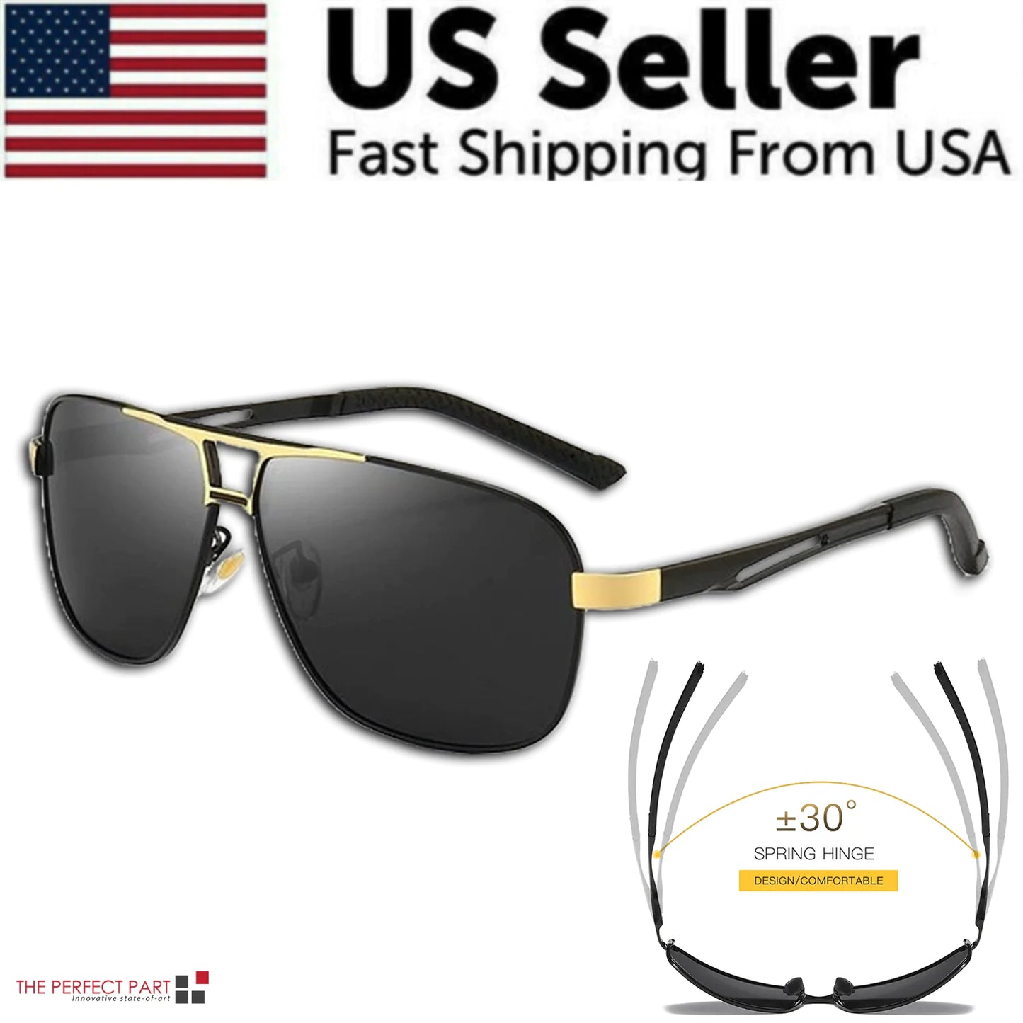 Mens Polarized Pilot Sunglasses Outdoor Driving UV 400 Sun Glasses Sport Eyewear