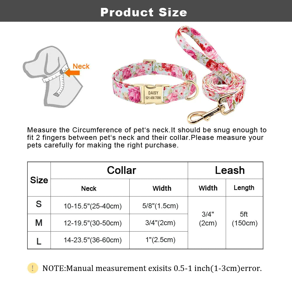 Custom Pet Collar & Leash Combo