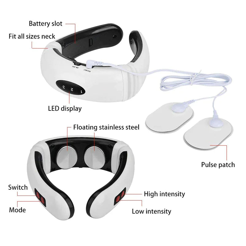 Electric Cervical Pulse Neck Massager Muscle Relax Massage Magnetic Therapy