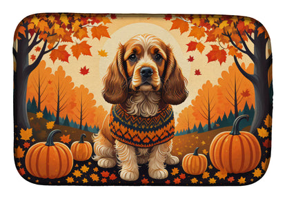 Cocker Spaniel Fall Dish Drying Mat