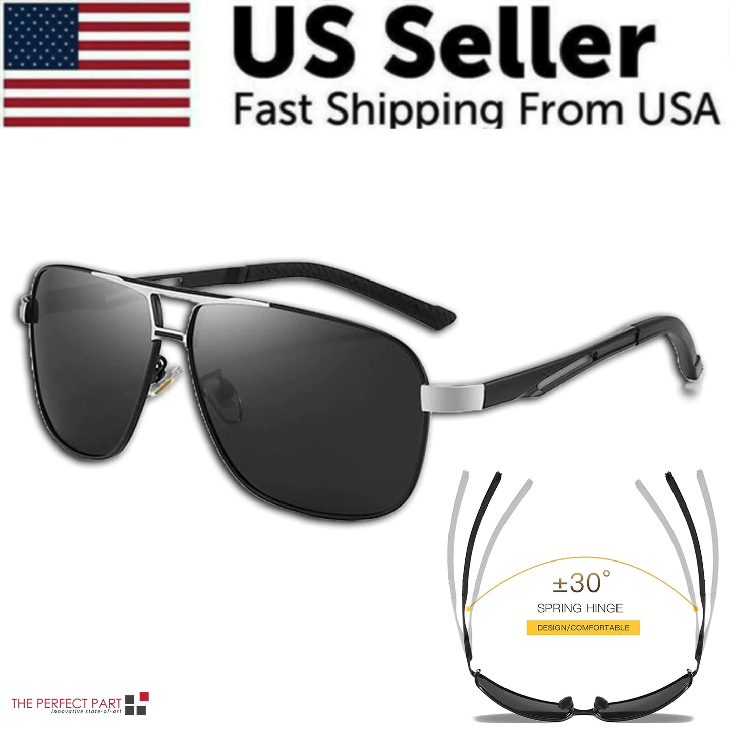 Mens Polarized Pilot Sunglasses Outdoor Driving UV 400 Sun Glasses Sport Eyewear