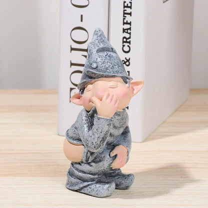 Pooping Naughty Gnome Miniature Statue Funny Resin Dwarf Home Garden Ornament