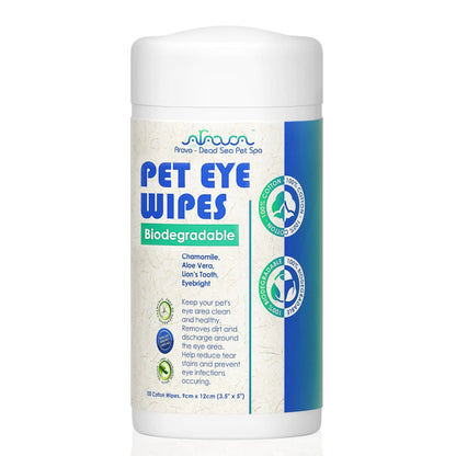 Pet Eye Wipes for Dogs Cats Puppies Kittens 100 Count Natural Medicated Remove