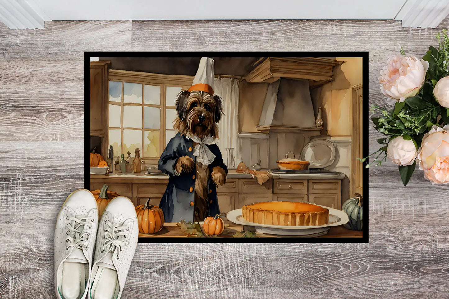 Briard Fall Kitchen Pumpkins Doormat