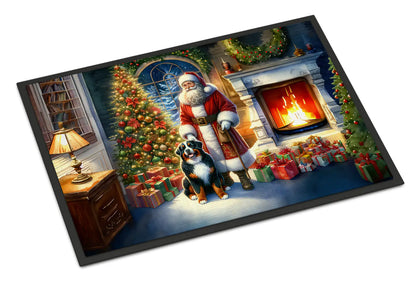 Bernese Mountain Dog and Santa Claus Doormat