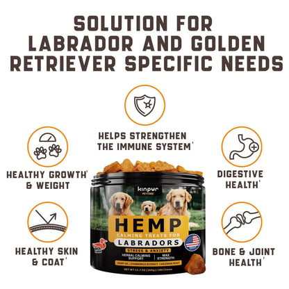 CalmSchnoz™ Soothing Chews for Labradors - Valerian Root & Hemp Oil Formula