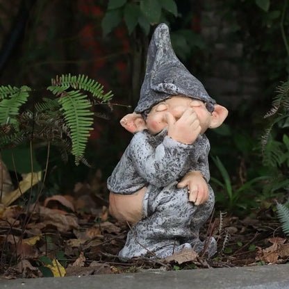 Pooping Naughty Gnome Miniature Statue Funny Resin Dwarf Home Garden Ornament