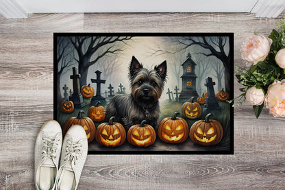 Graveyard Yorkie Guard Halloween Doormat