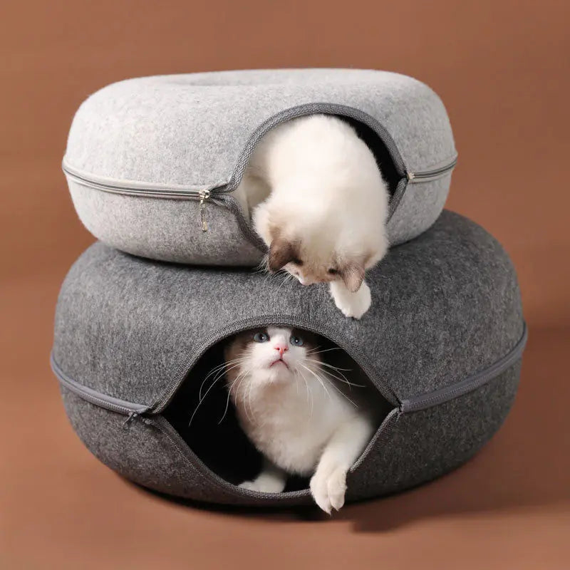 Donut Cat Bed Tunnel Interactive