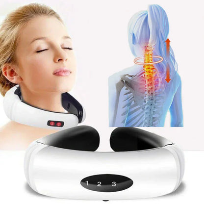 Electric Cervical Pulse Neck Massager Muscle Relax Massage Magnetic Therapy