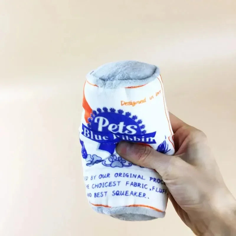 Plush Squeaky Beer Bottle Dog Toy – Bite-Resistant & Fun