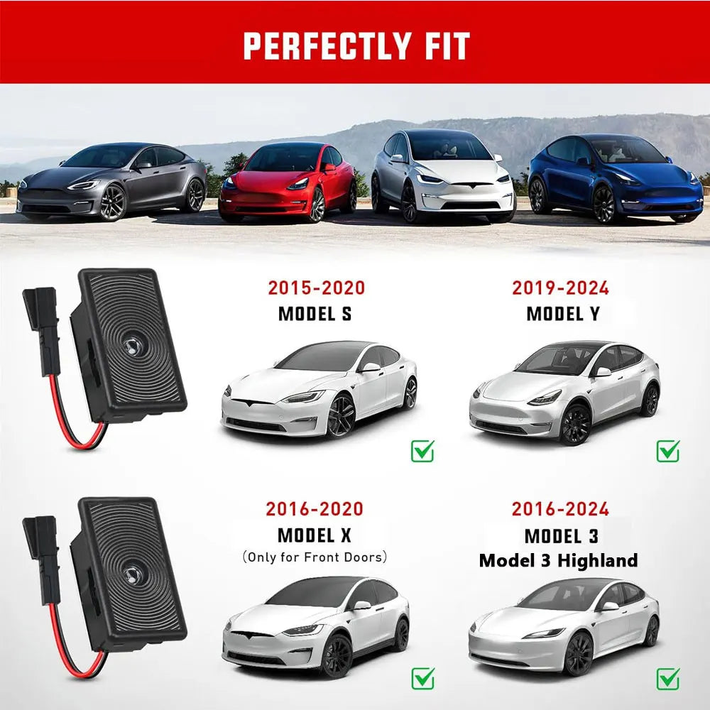 Tesla LED Door Logo Projector Lights – 3D HD Ghost Shadow Welcome Lights for Model Y/3/S/X