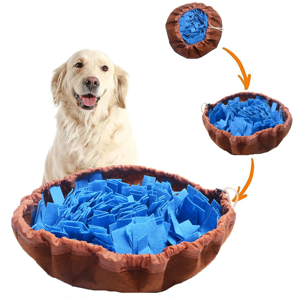 Washable Felt Dog Sniffing Mat – Slow Feeder & Training Toy