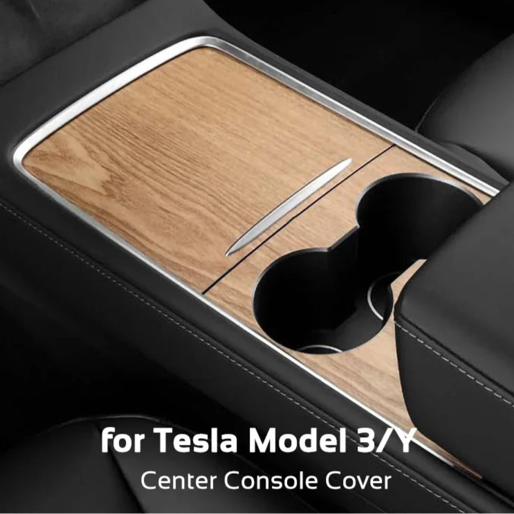 Tesla Model 3/Y 2021-2023 Carbon & Wood Grain Center Console Wrap