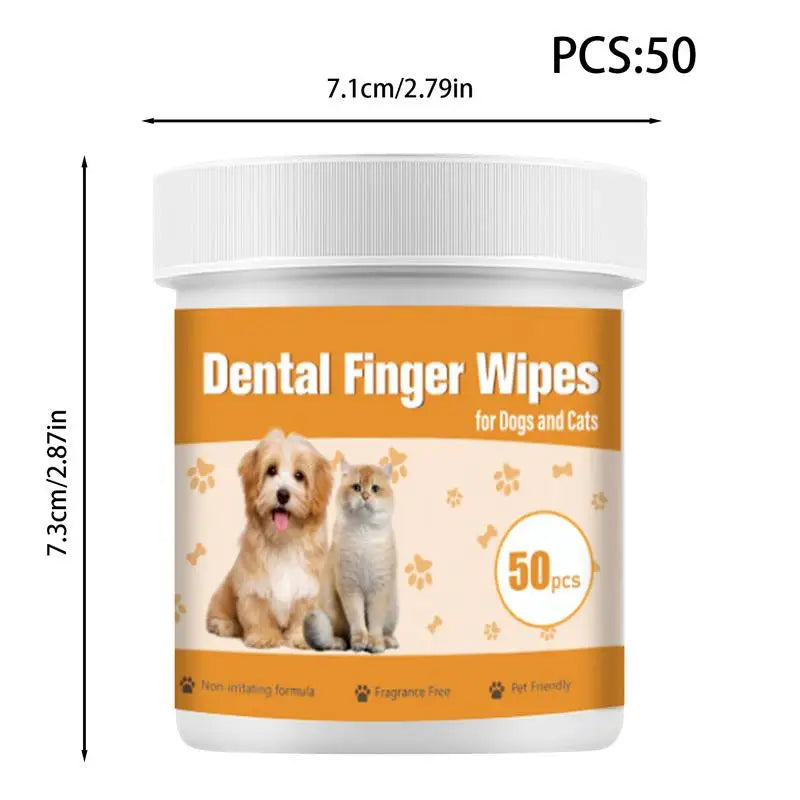 Finger Toothbrush Wipes For Dogs Dog Teeth Cleaning Pads 50pcs Pet Teeth Cleaning Finger Wipes Flexible Cleaning For Dog Oral