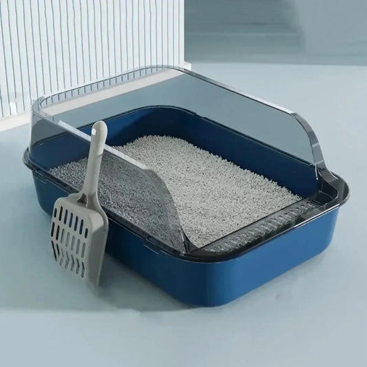 Open Cat Litter Box Semi-enclosed High Side Splashproof Thickening Kitty Sandbox Pet Bedpans with Cat Litter Scoop Cat Supplies