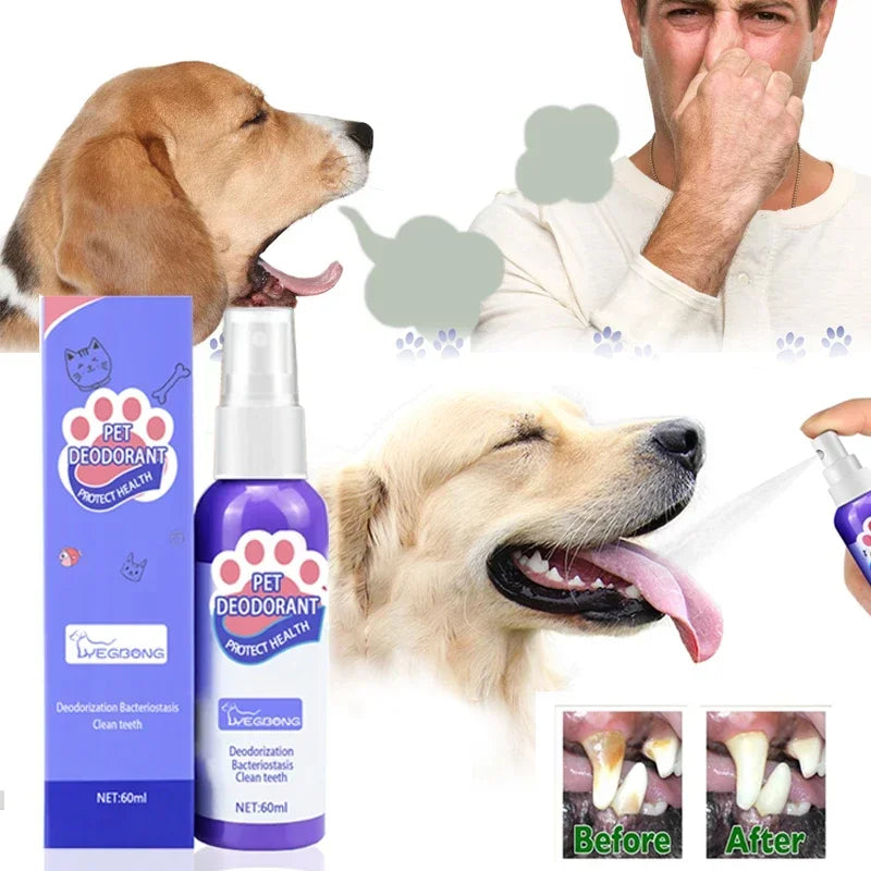 Dog Pet Oral Care Spray Teeth Cleaning Pet Tooth Whitening Remove Bad Breath Keep Fresh Breath Remove Tooth Stains For Cats Dogs