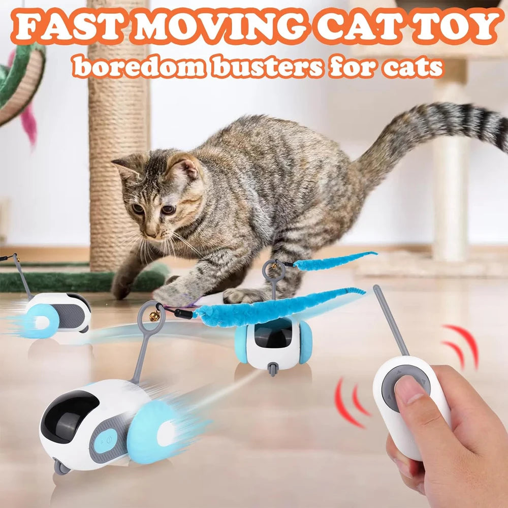 Interactive Pet Toy Car – Automatic & Remote-Controlled Play for Cats and Kittens