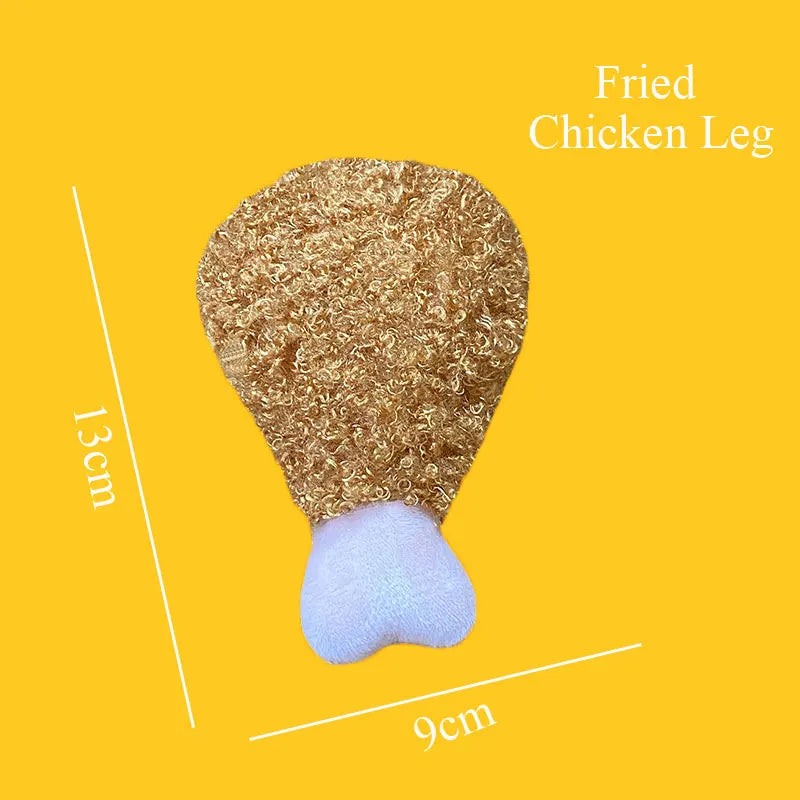 Plush Squeaky Dog Toy – Ice Cream, Fries & Burger Chew Accessories