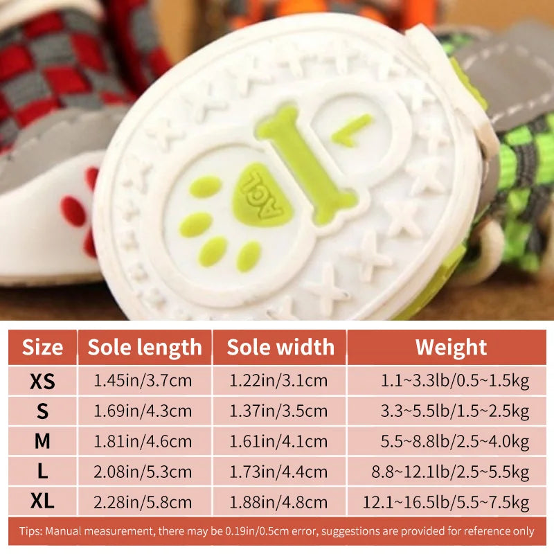 Dog Shoes Teddy Bears Soft Sole Shoes Small Dog Puppy Anti Drop Breathable Shoes Set of 4 Summer Pet Shoes