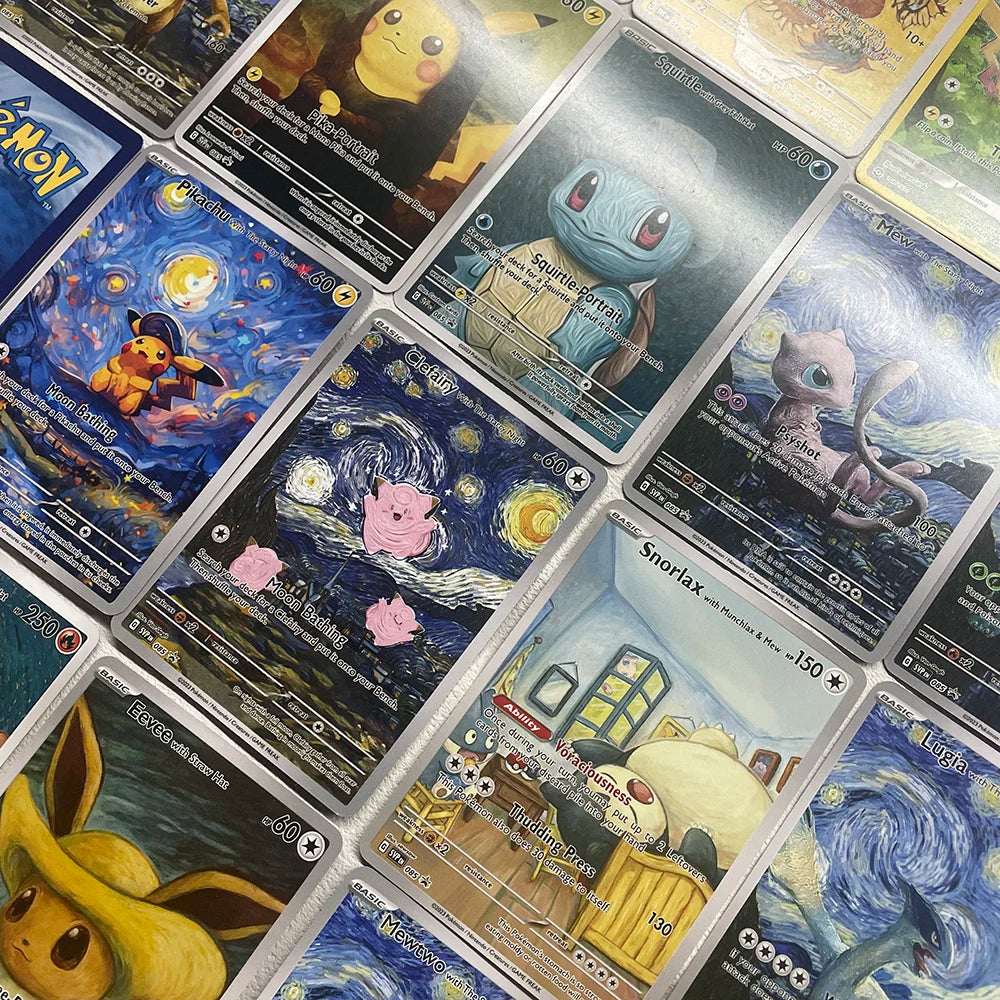 18x Premium Handmade Pokémon Cards – Pikachu, Charizard & Glisten Collector Set