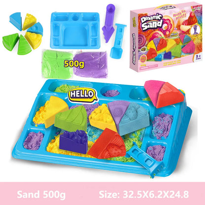 Dynamic Sand Toys  Mould Set DIY Indoor Magic Sand  Color Mud Plasticine Color Sand Educational Toy Kit