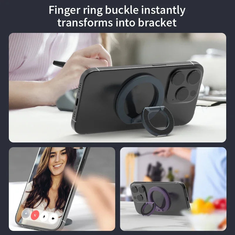 MagSafe Double-Sided Magnetic Phone Ring Holder & Stand – Portable, Foldable Grip & Support for Ultimate Convenience!
