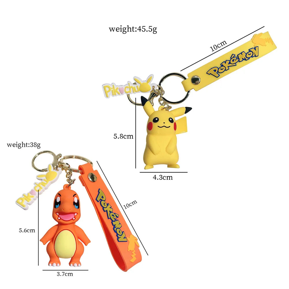 Pokémon Kawaii Keychain Set – Pikachu, Charmander & Psyduck Charms