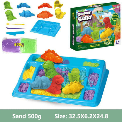 Dynamic Sand Toys  Mould Set DIY Indoor Magic Sand  Color Mud Plasticine Color Sand Educational Toy Kit