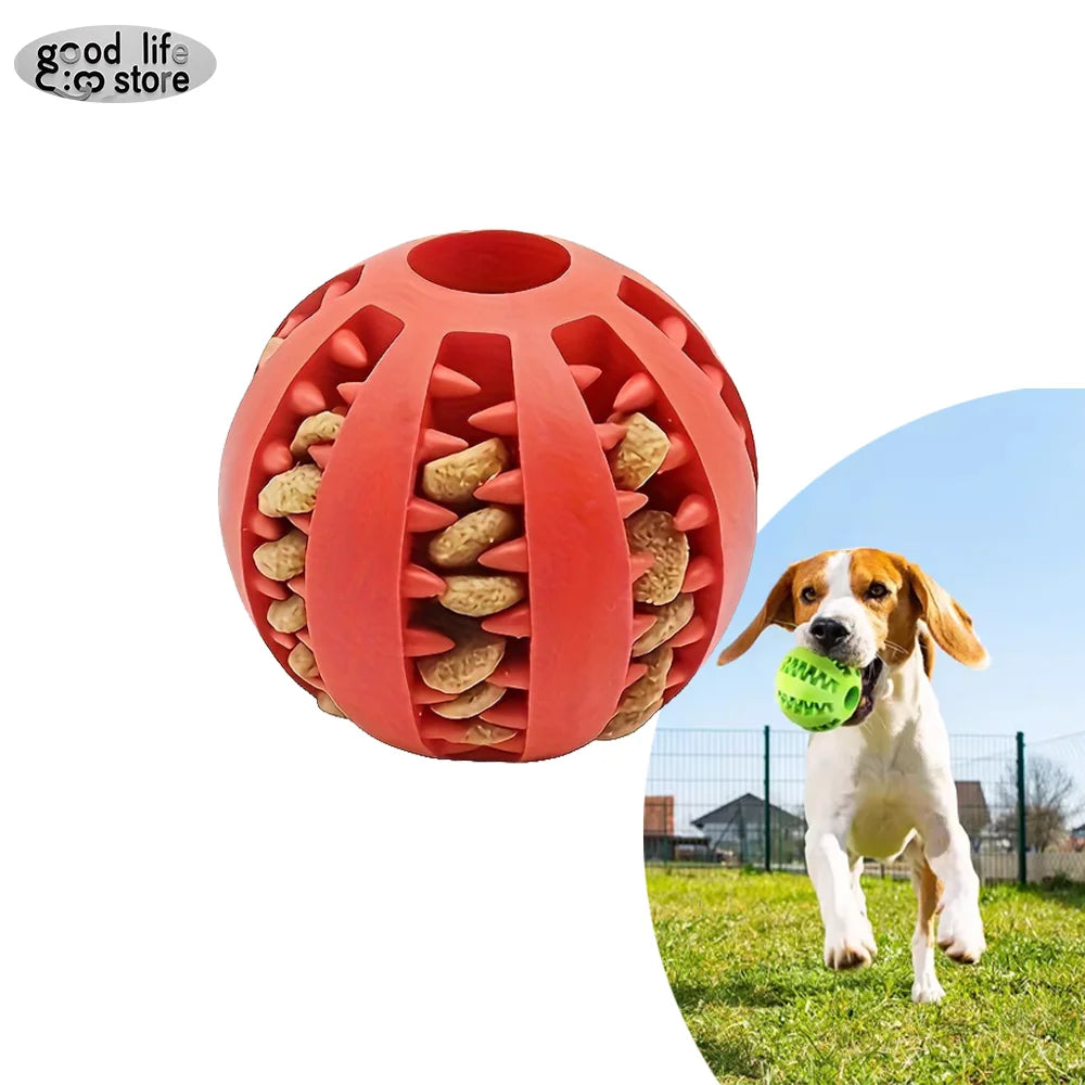 Durable Interactive Dog Toy Ball - Nontoxic, Chew & Food Feeder for Dogs