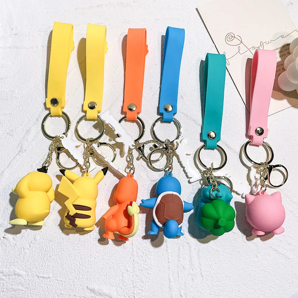 Pokémon Kawaii Keychain Set – Pikachu, Charmander & Psyduck Charms