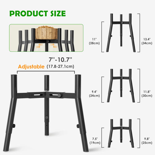 3-Height Adjustable Dog Bowl Stand – Metal Raised Feeder Base for Large Dogs – Width Adjustable – No Bowls Included
