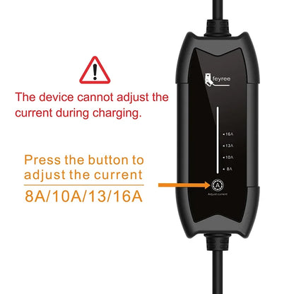 feyree EV Portable Charger Type2 / GB/T Plug 16A Single Phase 3.5KW Type1 3.5m Wallbox Charging Station for Electric Vehicle