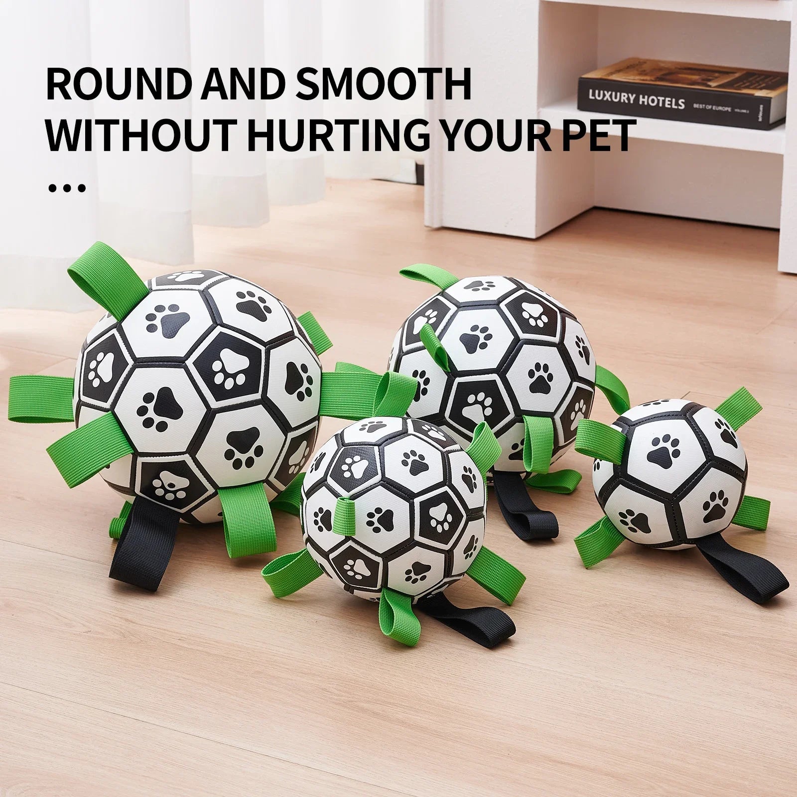 Dog Soccer Ball with Straps – Tug-of-War Fun for Medium & Large Dogs! 🐾⚽
