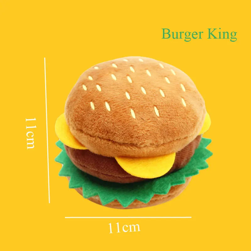 Plush Squeaky Dog Toy – Ice Cream, Fries & Burger Chew Accessories
