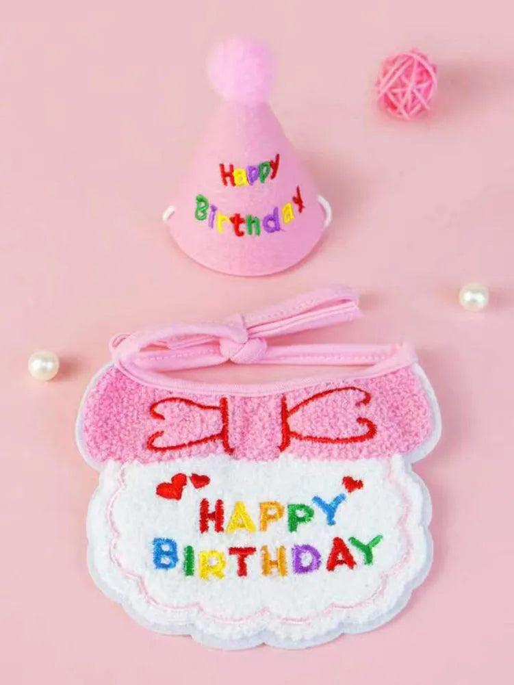 Paw-some Pet Birthday Set – Adjustable Party Hat & Bandana Scarf for Cats & Dogs – Perfect Puppy & Kitty Celebration Outfit!