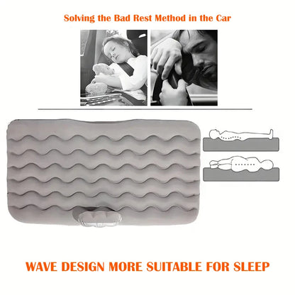 Car inflatable bed with headrest home travel outdoor SUV pickup car universal camping style car rear sleeping rest inflatable bed storage portable