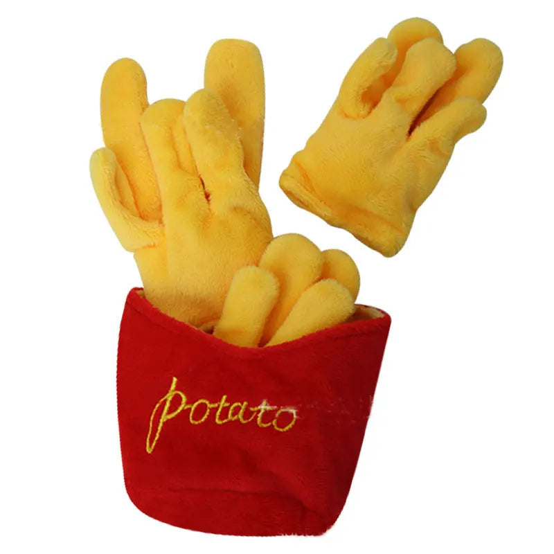 Plush Squeaky Dog Toy – Ice Cream, Fries & Burger Chew Accessories