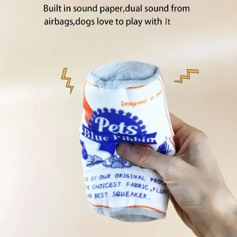 Plush Squeaky Beer Bottle Dog Toy – Bite-Resistant & Fun